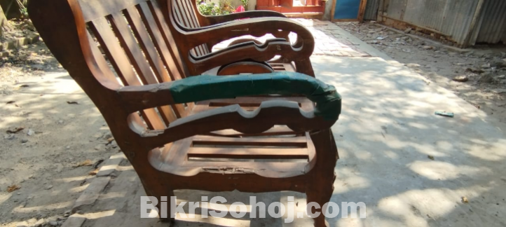 পুরাতন সেগুন কাঠের সোফা ‍সিঙ্গেল ২ পিস